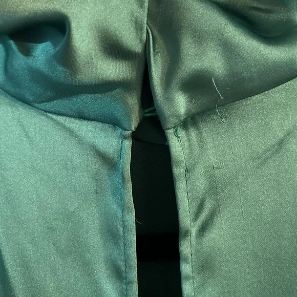 ZARA GREEN SATIN MIDI DRESS - Picture 10 of 10